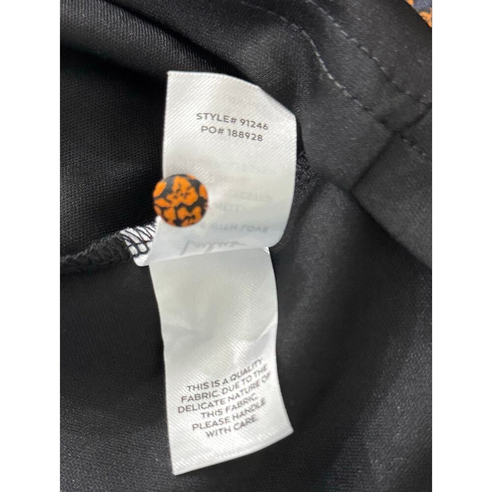 Lulus Floral Midi Dress Black Orange Print Size M NWT Balloon Sleeve Wedding - Picture 10 of 10
